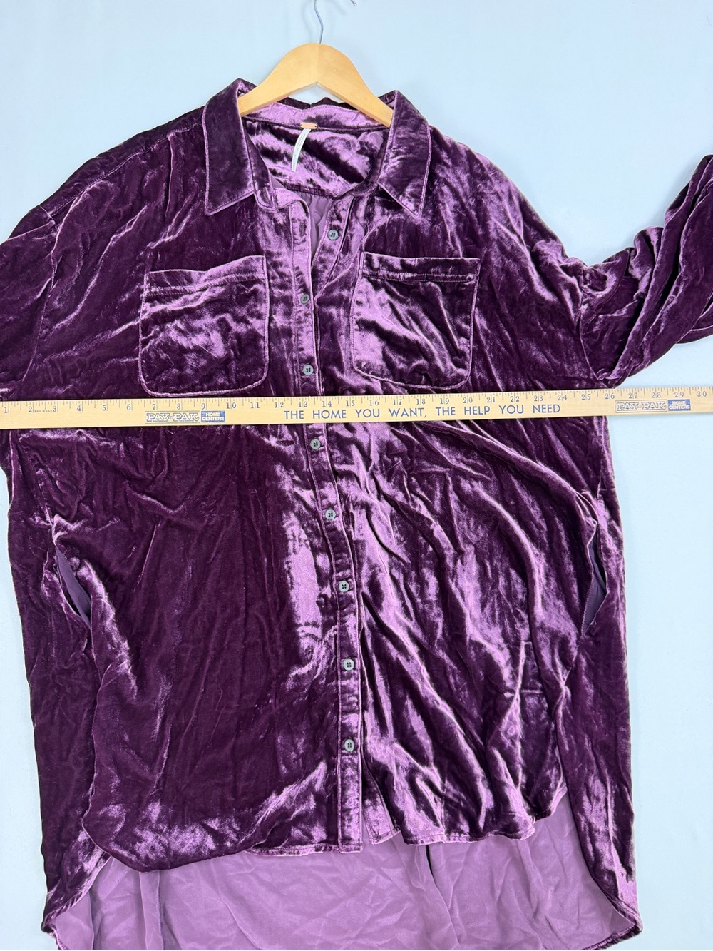 Free People Plum Velvet Oversized Tunic Shirt Small - Picture 6 of 9